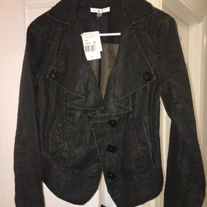 CAbi Black Coated Linen Jacket - NWT Small